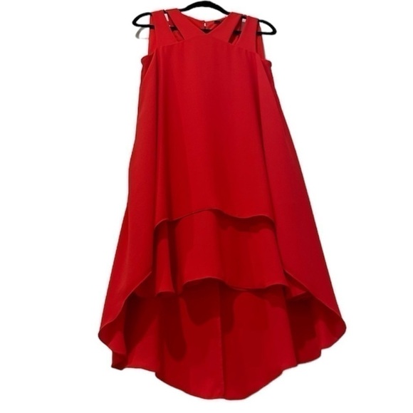 New BCBG MaxAzria Kristi Layered Red Dress Cutout Size XS - Picture 2 of 11
